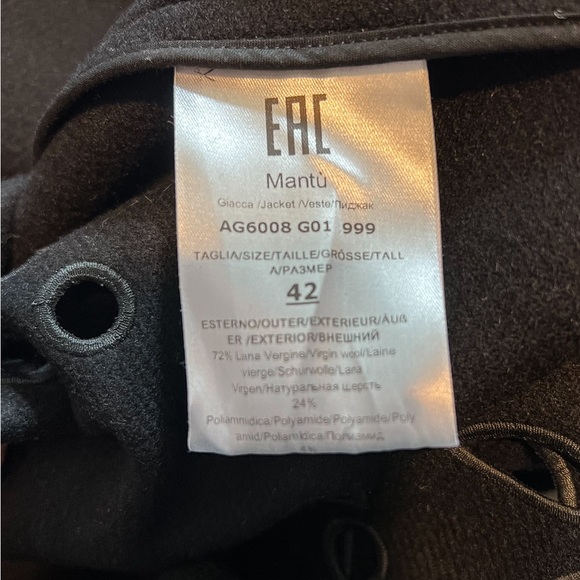 NWOT MANTU Women's Wool Blend Cut Out Coat Jacket Size 42 Made in Italy - Picture 5 of 6